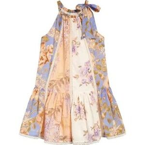 Zimmermann Girls' Sz 10 Rosa Splice Tie Shoulder Tiered Cotton Boho Sundress